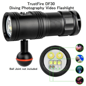 TrustFire DF30 150° Diving Photography Video Flashlight, 2350 Lumens Underwater Camera Dive Light (Container Product Without Accessories & Box) - Imported from UK